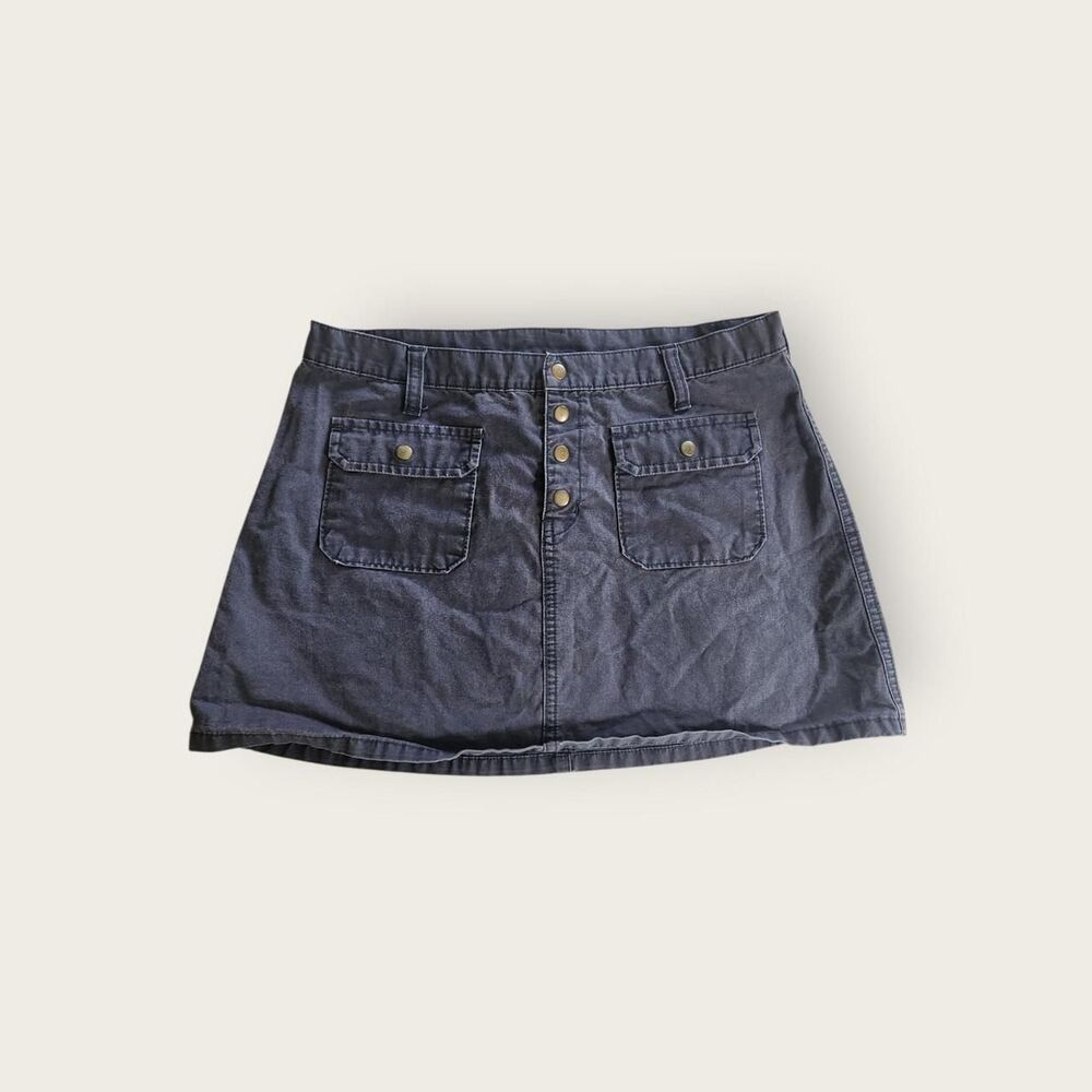 Vintage Y2k Abercrombie and Fitch navy blue low rise preppy mini skirt